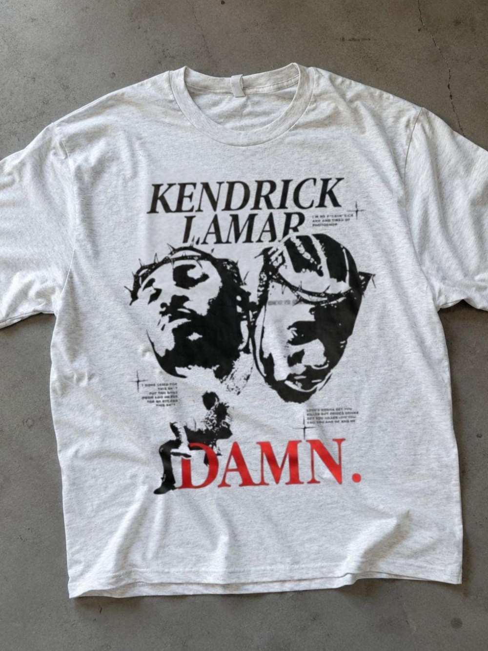 Gildan Ash Grey Kendrick Lamar "DAMN." Graphic Tee